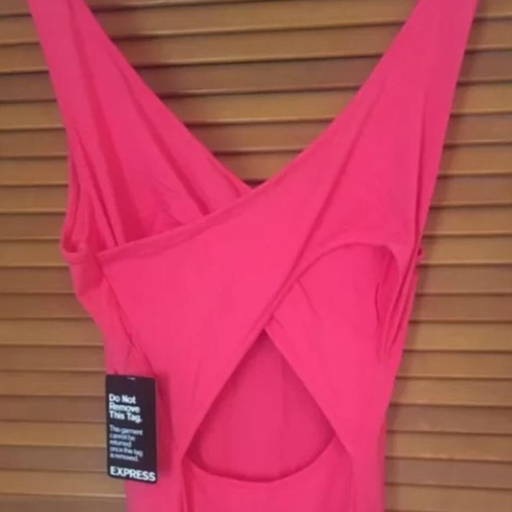 NWT Pink Express Maxi Dress with crisscross open back. Size M